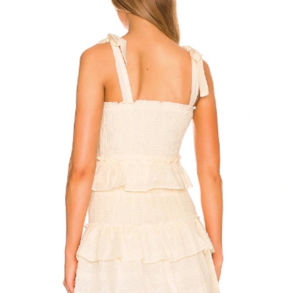 1. State Ruffle Mini Dress - Toasted Ivory, Small - Picture 3 of 7